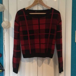 red and black sweater